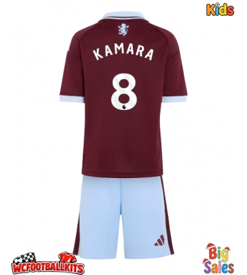 Aston Villa Boubacar Kamara #8 Replica Home Stadium Kit for Kids 2026-27 Short Sleeve (+ pants)